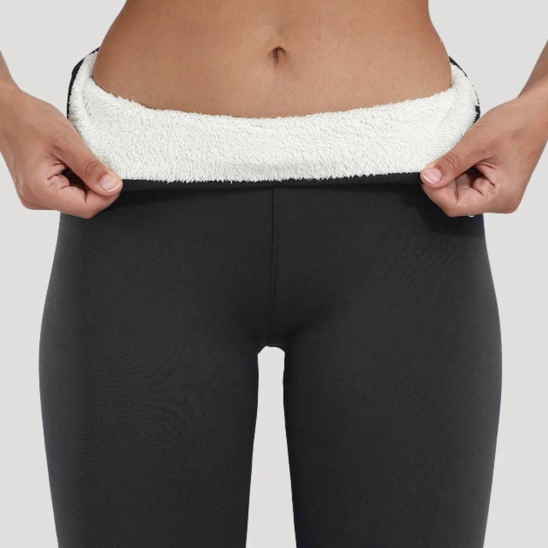Dam fleecefodrade leggings för vinter